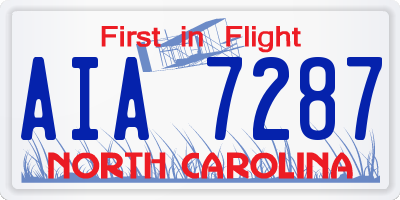 NC license plate AIA7287