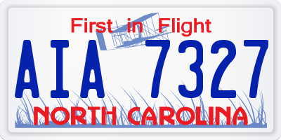 NC license plate AIA7327