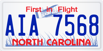 NC license plate AIA7568