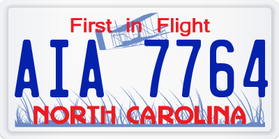 NC license plate AIA7764