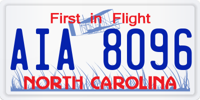 NC license plate AIA8096