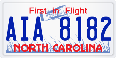 NC license plate AIA8182