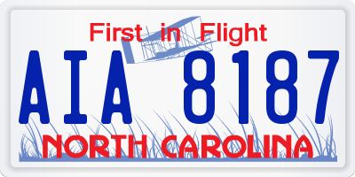 NC license plate AIA8187