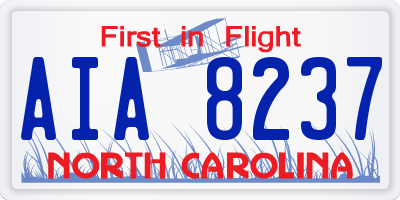 NC license plate AIA8237