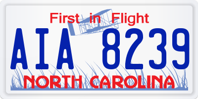 NC license plate AIA8239