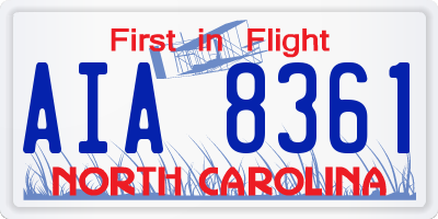 NC license plate AIA8361