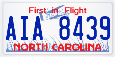 NC license plate AIA8439