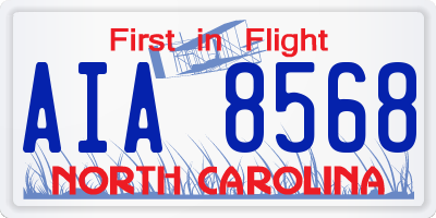 NC license plate AIA8568