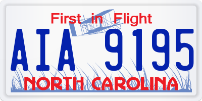 NC license plate AIA9195