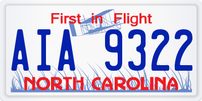 NC license plate AIA9322