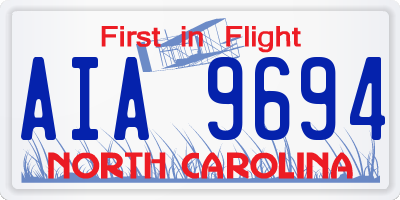 NC license plate AIA9694