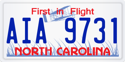 NC license plate AIA9731