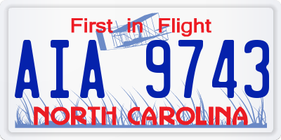 NC license plate AIA9743