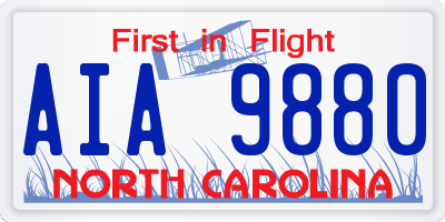 NC license plate AIA9880