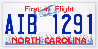 NC license plate AIB1291