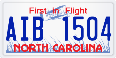 NC license plate AIB1504