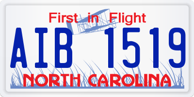 NC license plate AIB1519