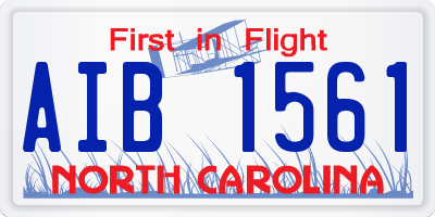 NC license plate AIB1561