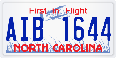 NC license plate AIB1644