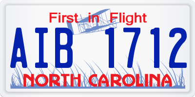 NC license plate AIB1712