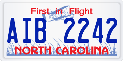 NC license plate AIB2242