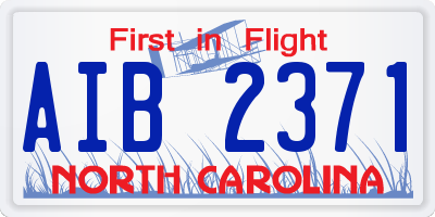 NC license plate AIB2371