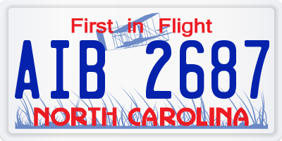 NC license plate AIB2687
