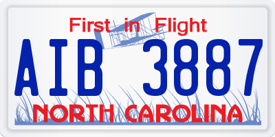 NC license plate AIB3887