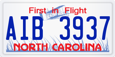 NC license plate AIB3937
