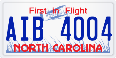 NC license plate AIB4004