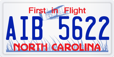 NC license plate AIB5622
