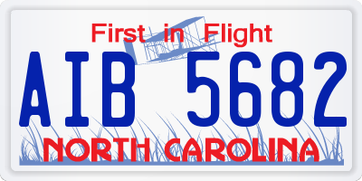 NC license plate AIB5682