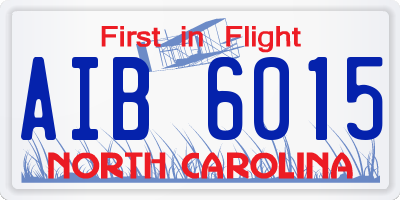 NC license plate AIB6015