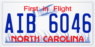 NC license plate AIB6046