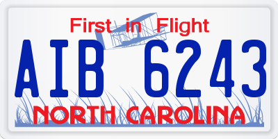 NC license plate AIB6243
