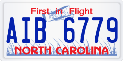 NC license plate AIB6779