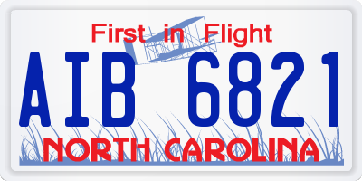 NC license plate AIB6821
