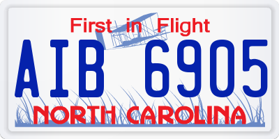 NC license plate AIB6905