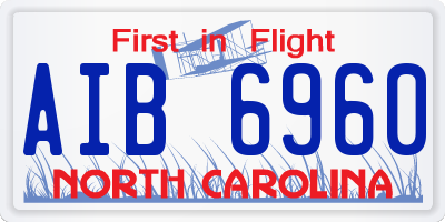 NC license plate AIB6960