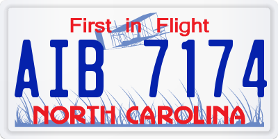 NC license plate AIB7174