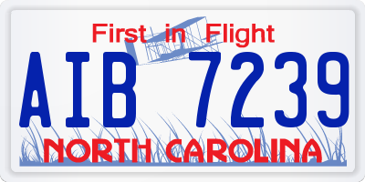NC license plate AIB7239