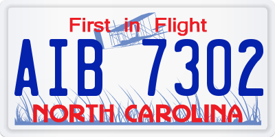 NC license plate AIB7302