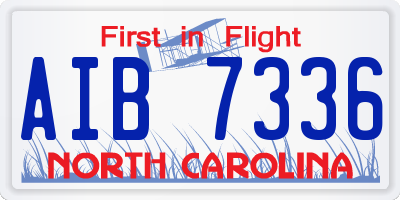 NC license plate AIB7336