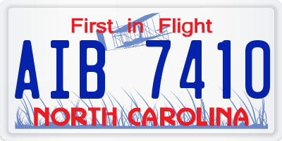 NC license plate AIB7410