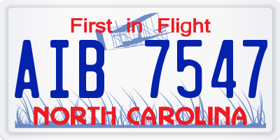 NC license plate AIB7547