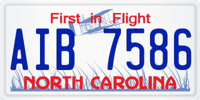 NC license plate AIB7586