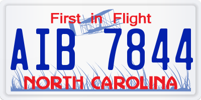 NC license plate AIB7844