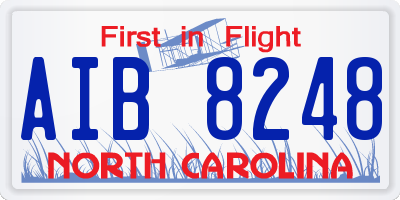 NC license plate AIB8248