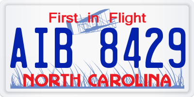 NC license plate AIB8429