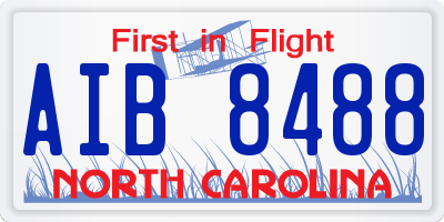 NC license plate AIB8488